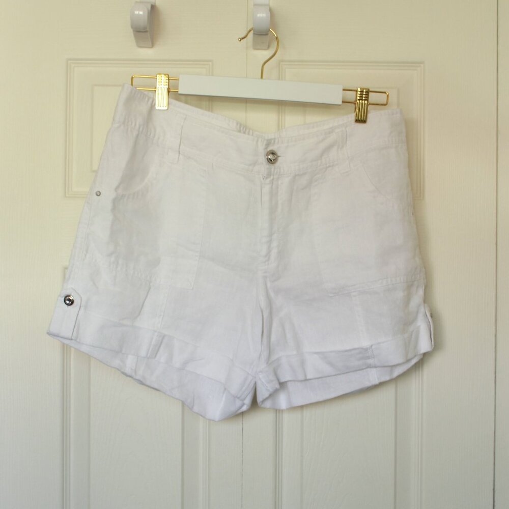 INC International Concepts white linen shorts size 12
